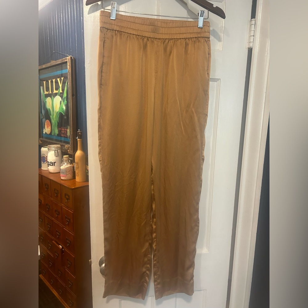 J crew silk pants, perfect for the holidays. Pockets! Elastic waist, perfect!